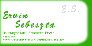 ervin sebeszta business card